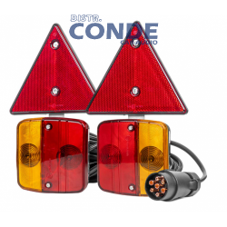 KIT MAGNETICO DE LUZ PARA REMOLQUE CON TRIANGULOS CATADRIOPTICOS (HOMOLOGACION E4)