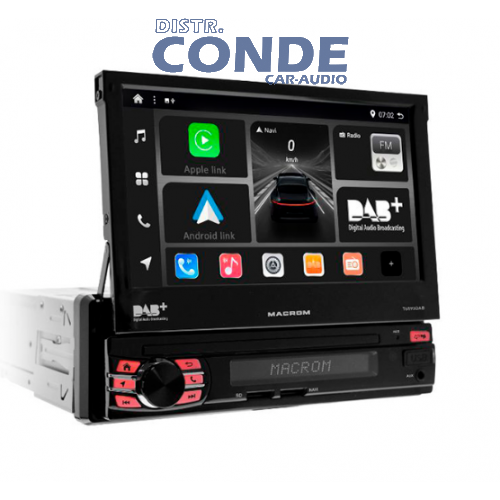 EQUIPO MULTIMEDIA MOTORIZADO ANDROID AUTO Y APPLE CAR PLAY INALAMBRICO