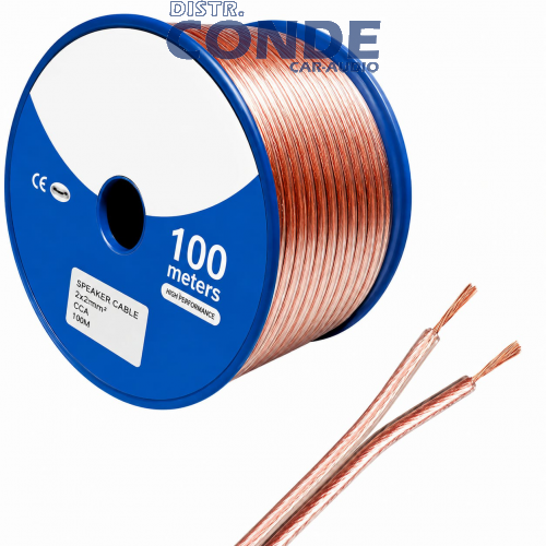 BOBINA CABLE TRANSPARENTE 2X2mm. (100m.)